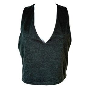 Quince Cropped Tank Top XL Green Built-In Shelf Bra Minimalist Lounge Athleisure